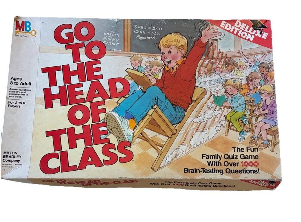 VTG "Go to the Head of the Class" DELUXE Edition Board Game MB 1986 Educational